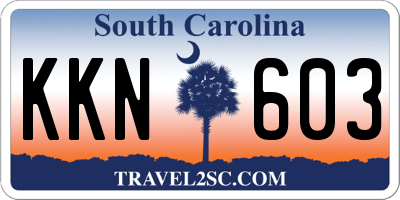SC license plate KKN603