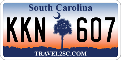 SC license plate KKN607