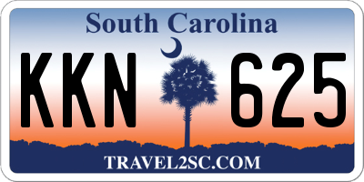 SC license plate KKN625