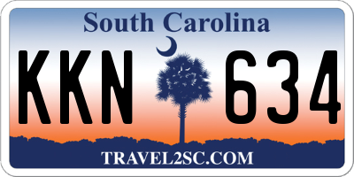 SC license plate KKN634