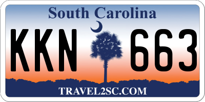 SC license plate KKN663