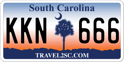 SC license plate KKN666