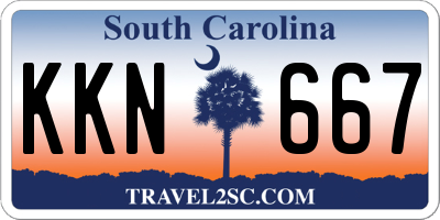 SC license plate KKN667