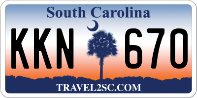 SC license plate KKN670