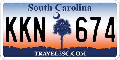 SC license plate KKN674
