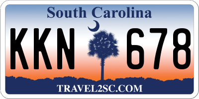 SC license plate KKN678