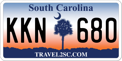 SC license plate KKN680