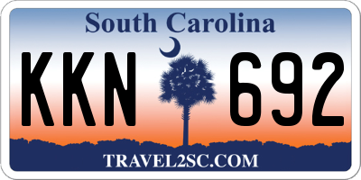 SC license plate KKN692