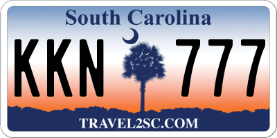 SC license plate KKN777