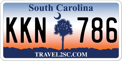 SC license plate KKN786