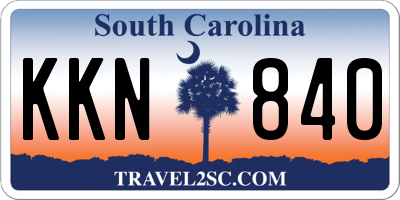 SC license plate KKN840