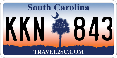 SC license plate KKN843