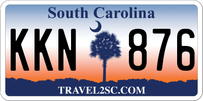 SC license plate KKN876