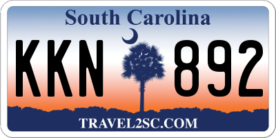 SC license plate KKN892