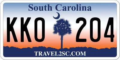SC license plate KKO204