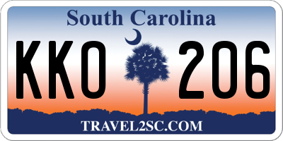SC license plate KKO206