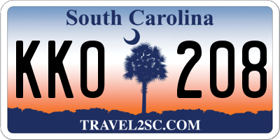 SC license plate KKO208