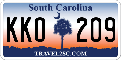 SC license plate KKO209