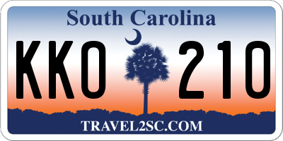SC license plate KKO210