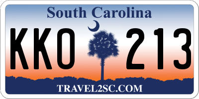 SC license plate KKO213