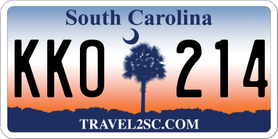 SC license plate KKO214