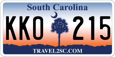 SC license plate KKO215