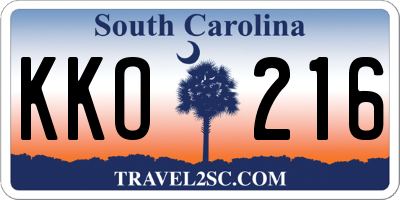 SC license plate KKO216