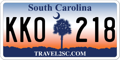 SC license plate KKO218