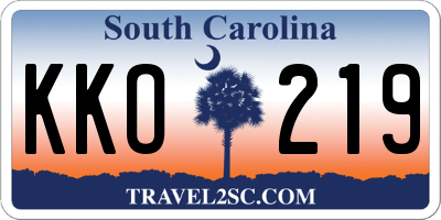 SC license plate KKO219