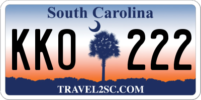 SC license plate KKO222