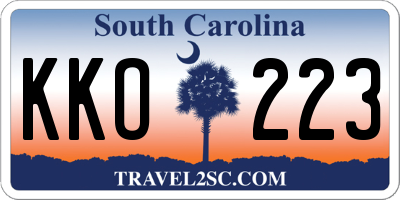 SC license plate KKO223