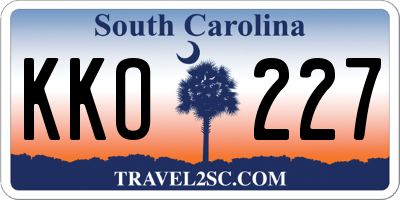 SC license plate KKO227