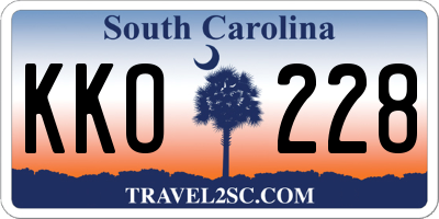 SC license plate KKO228