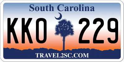 SC license plate KKO229