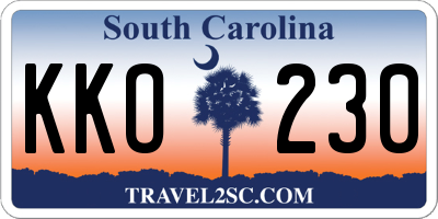 SC license plate KKO230