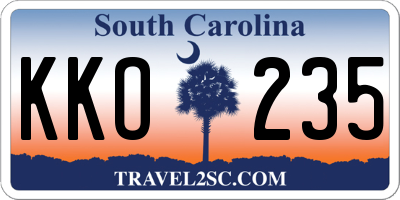 SC license plate KKO235