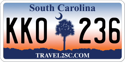 SC license plate KKO236
