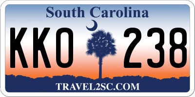 SC license plate KKO238