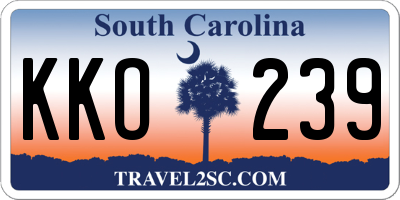 SC license plate KKO239