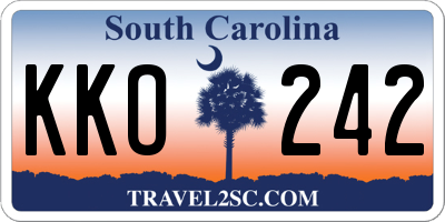 SC license plate KKO242