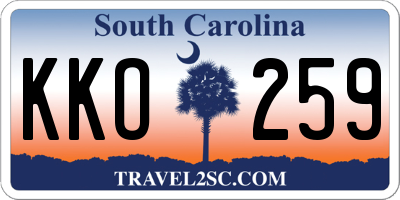 SC license plate KKO259