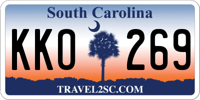SC license plate KKO269