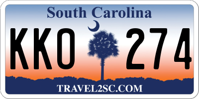 SC license plate KKO274