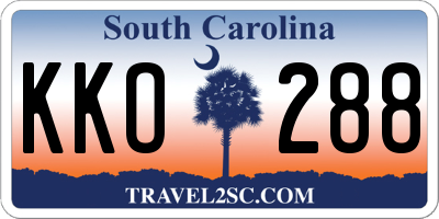 SC license plate KKO288