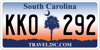SC license plate KKO292