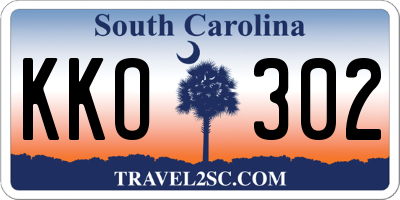 SC license plate KKO302