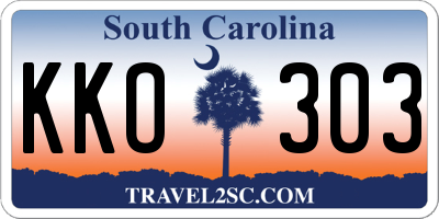 SC license plate KKO303