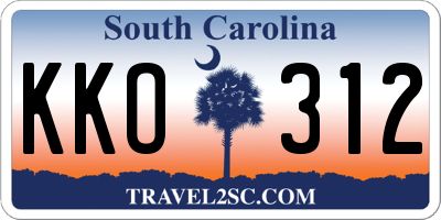SC license plate KKO312