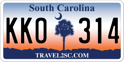 SC license plate KKO314