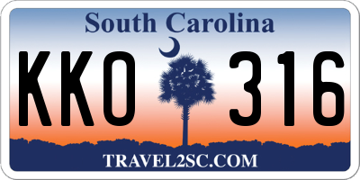 SC license plate KKO316